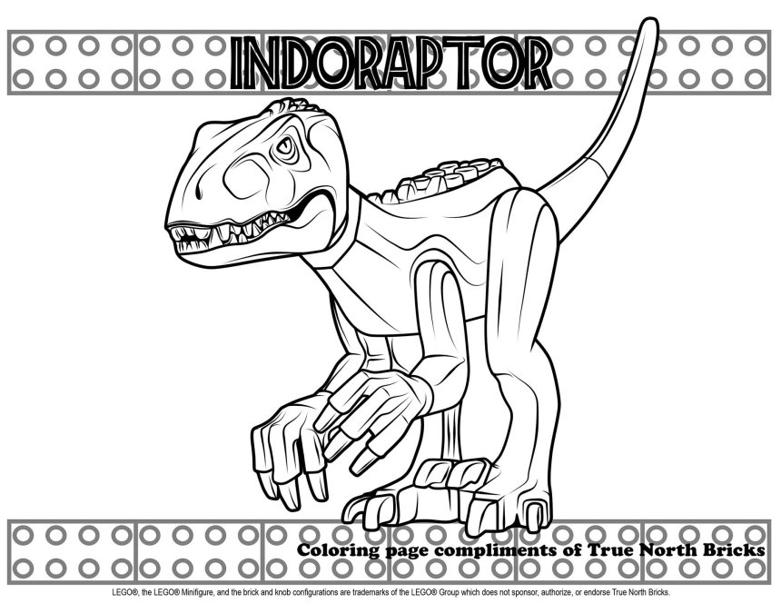 Lego Jurassic World Coloring Pages Fasrtrac